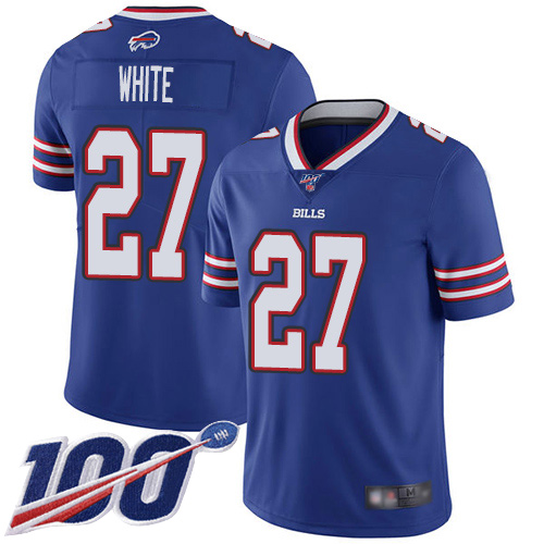 Men Buffalo Bills #27 Tre Davious White Royal Blue Team Color Vapor Untouchable Limited Player 100th Season NFL Jersey